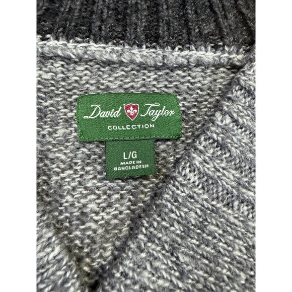 David Taylor Shawl Neck Sweater Long Sleeve Golf Pullover | Gray | Men's‎ Large - Picture 6 of 14